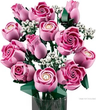 Roze rozenboeket LEGO-set afbeelding 2