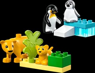 Families van wilde dieren: pinguïns en leeuwen LEGO-set