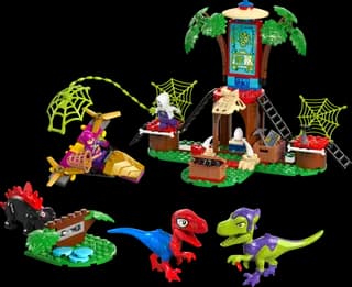 Spidey en Gobby's raptorstrijd bij de boomhut LEGO-set
