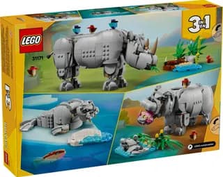 Wilde dieren: machtige neushoorn met vogels LEGO-set afbeelding 10