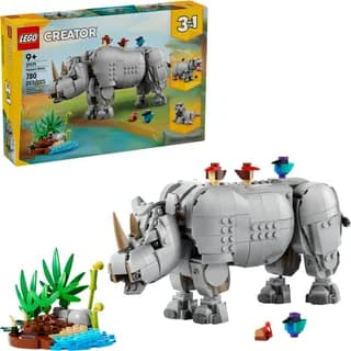 Wilde dieren: machtige neushoorn met vogels LEGO-set afbeelding 11