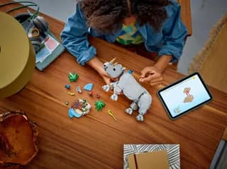 Wilde dieren: machtige neushoorn met vogels LEGO-set afbeelding 5