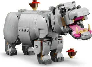 Wilde dieren: machtige neushoorn met vogels LEGO-set afbeelding 2