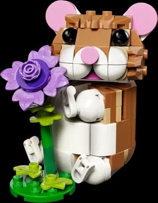 Schattige hamster met bloem LEGO-set