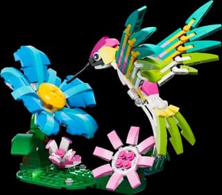 Wilde dieren: kleurrijke kolibrie LEGO-set