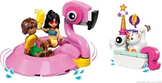 Zwembadfeestje met flamingo en eenhoorn LEGO-set afbeelding 3