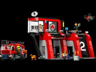Brandweerkazerne en brandweerauto LEGO-set