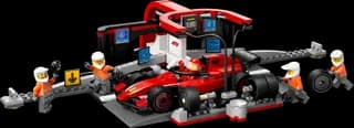 F1 pitstop en pitcrew met Ferrari auto LEGO-set