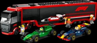 F1 truck met RB20 en AMR24 F1 auto's LEGO-set