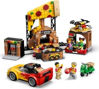 Pizzacentrale met voertuigen LEGO-set afbeelding 3
