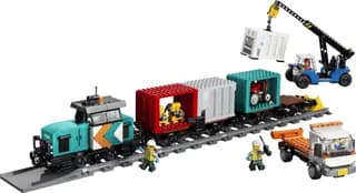 Containertrein met kraan en vrachtwagen LEGO-set