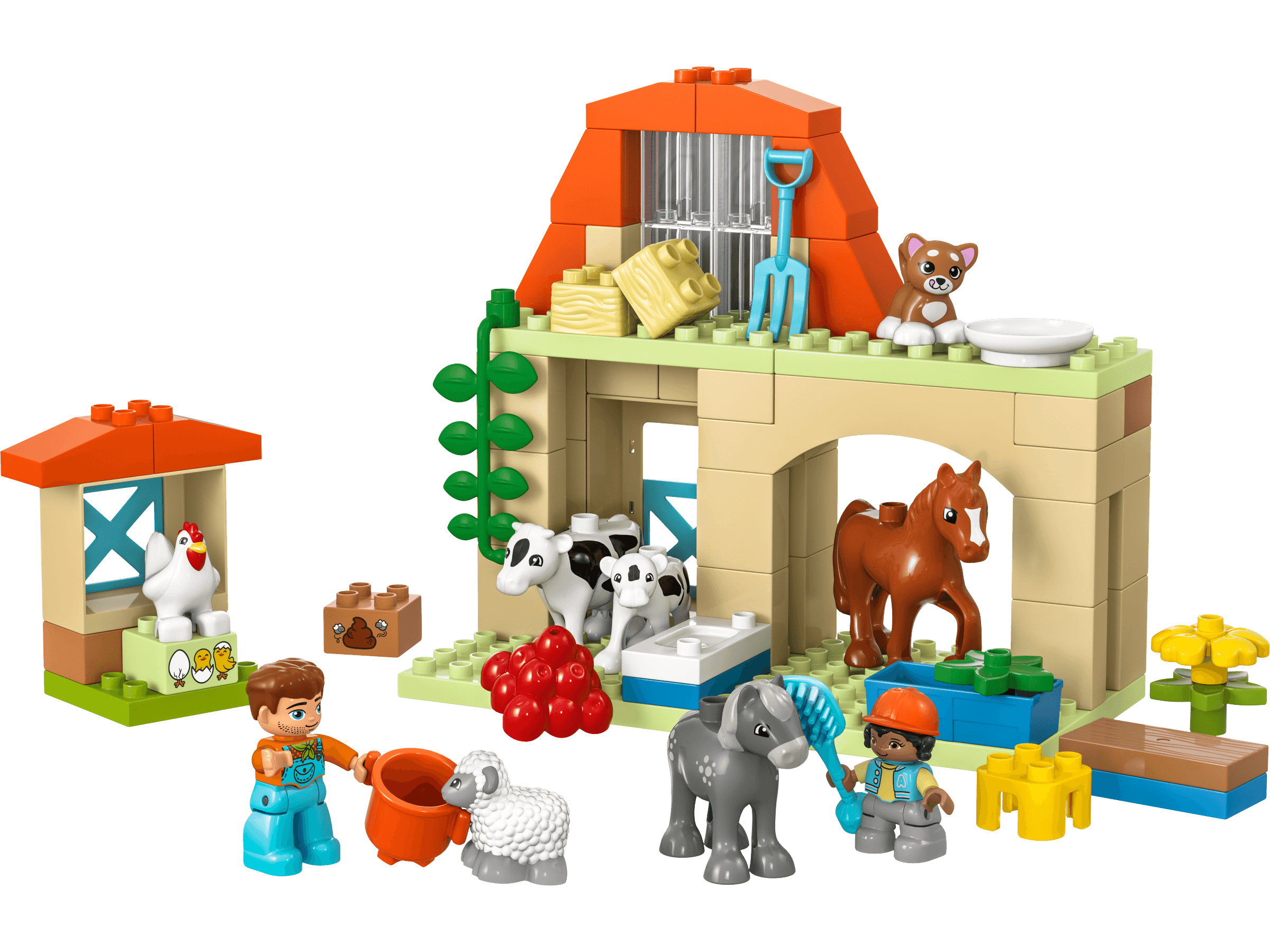 Dieren verzorgen op de boerderij LEGO-set