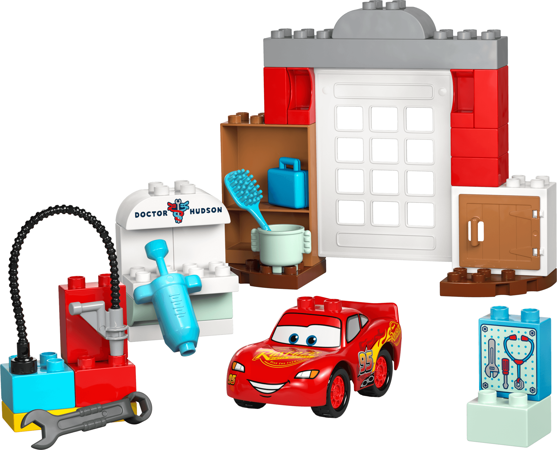 McQueens bezoek aan Docs garage LEGO-set