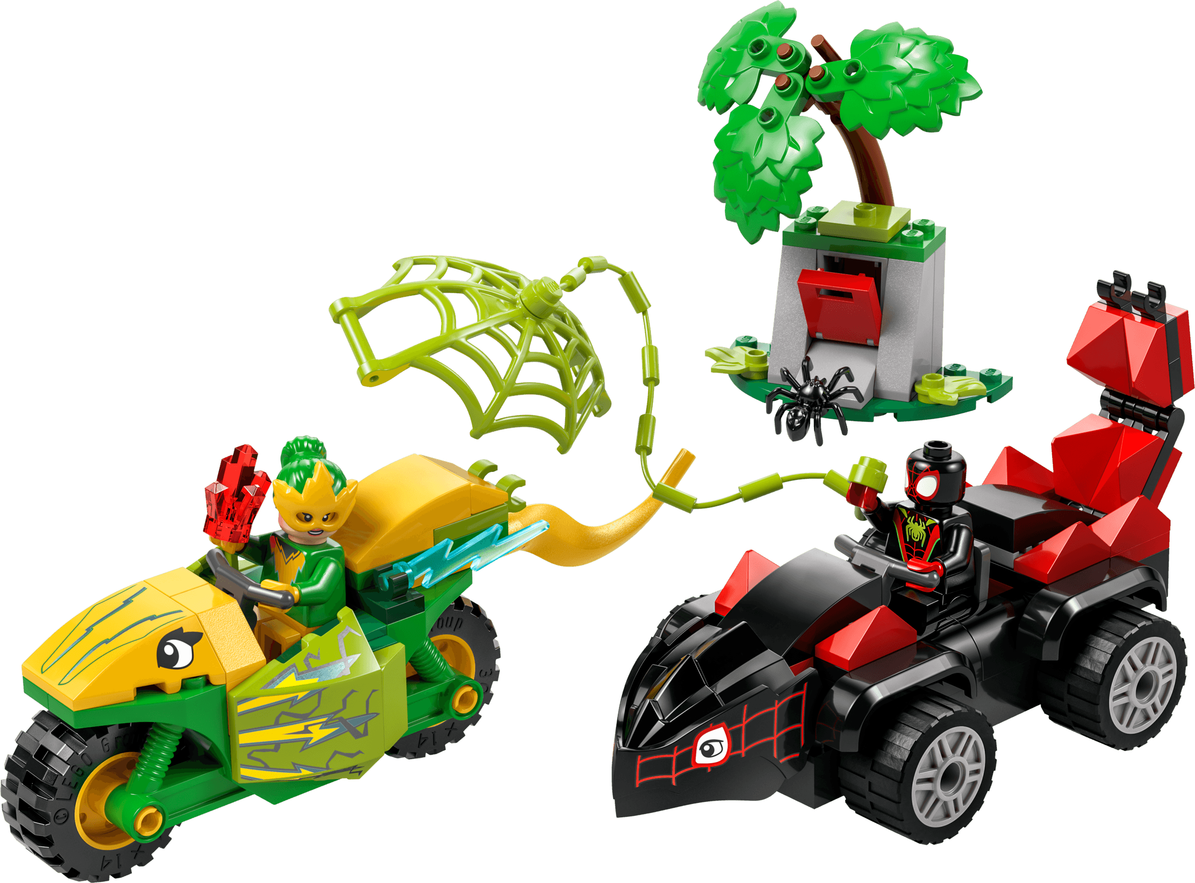 Spin en Electro achtervolging met dinosaurusvoertuigen LEGO-set