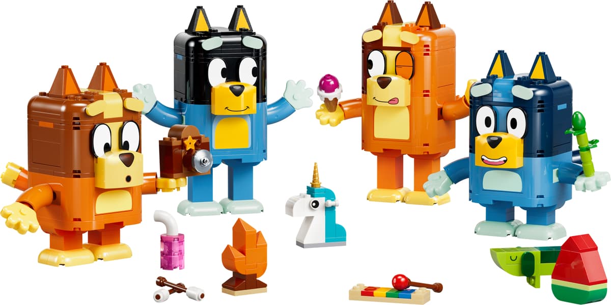 Bouwbare figuren van Bluey en haar familie LEGO-set