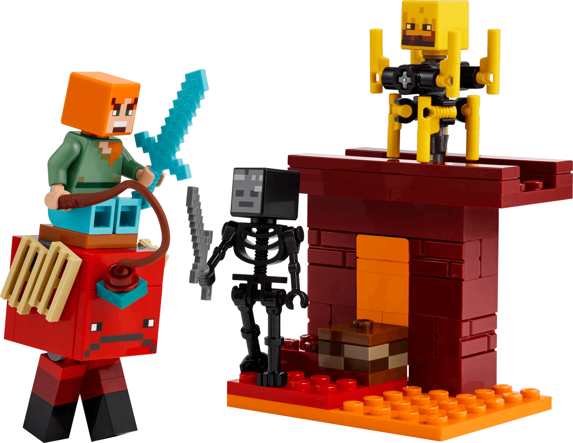 De lavastrijd in de Nether LEGO-set