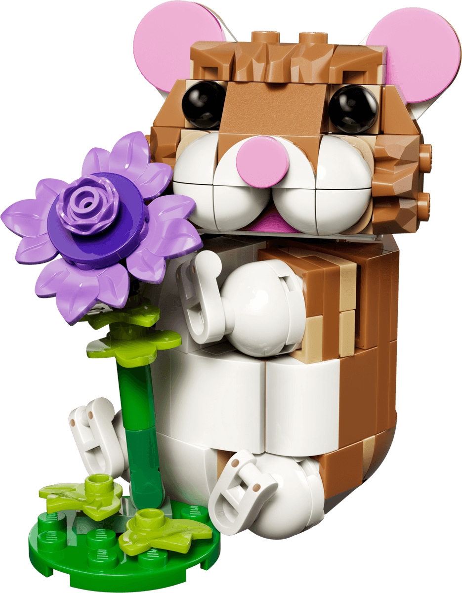 Cute Hamster with a Flower LEGO-set