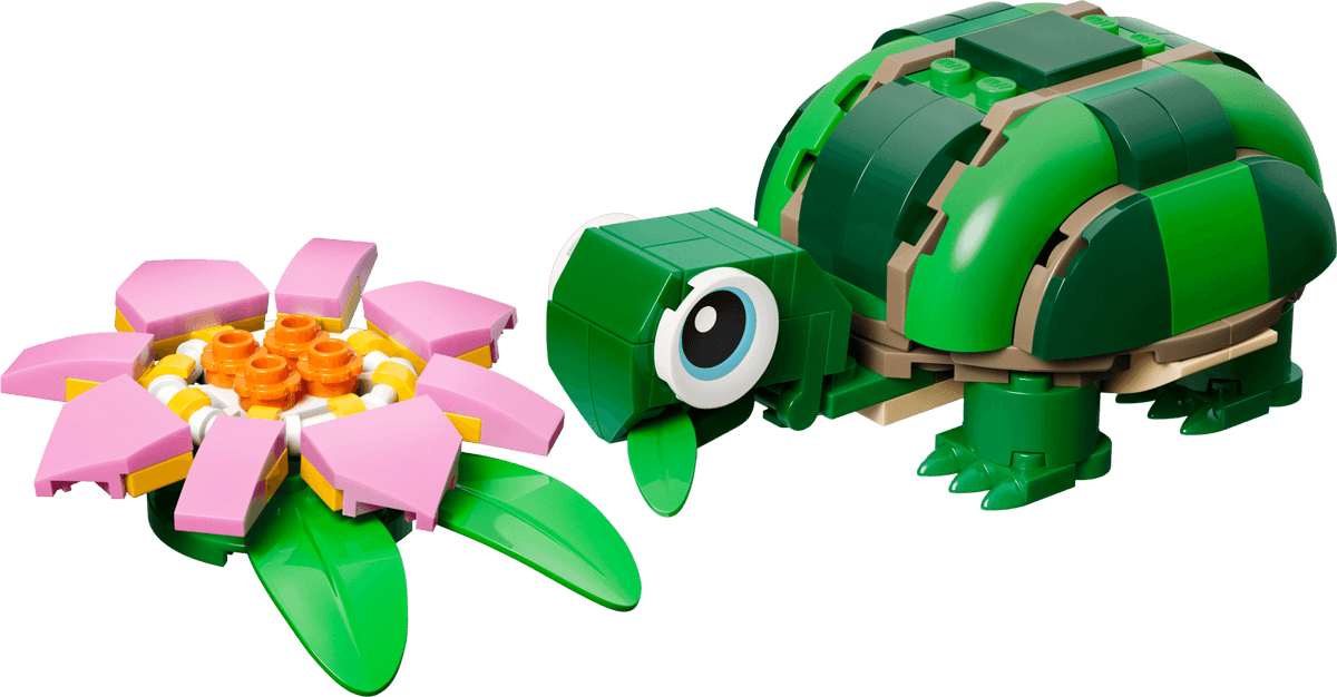 Turtle with a Water Lily Flower LEGO-set