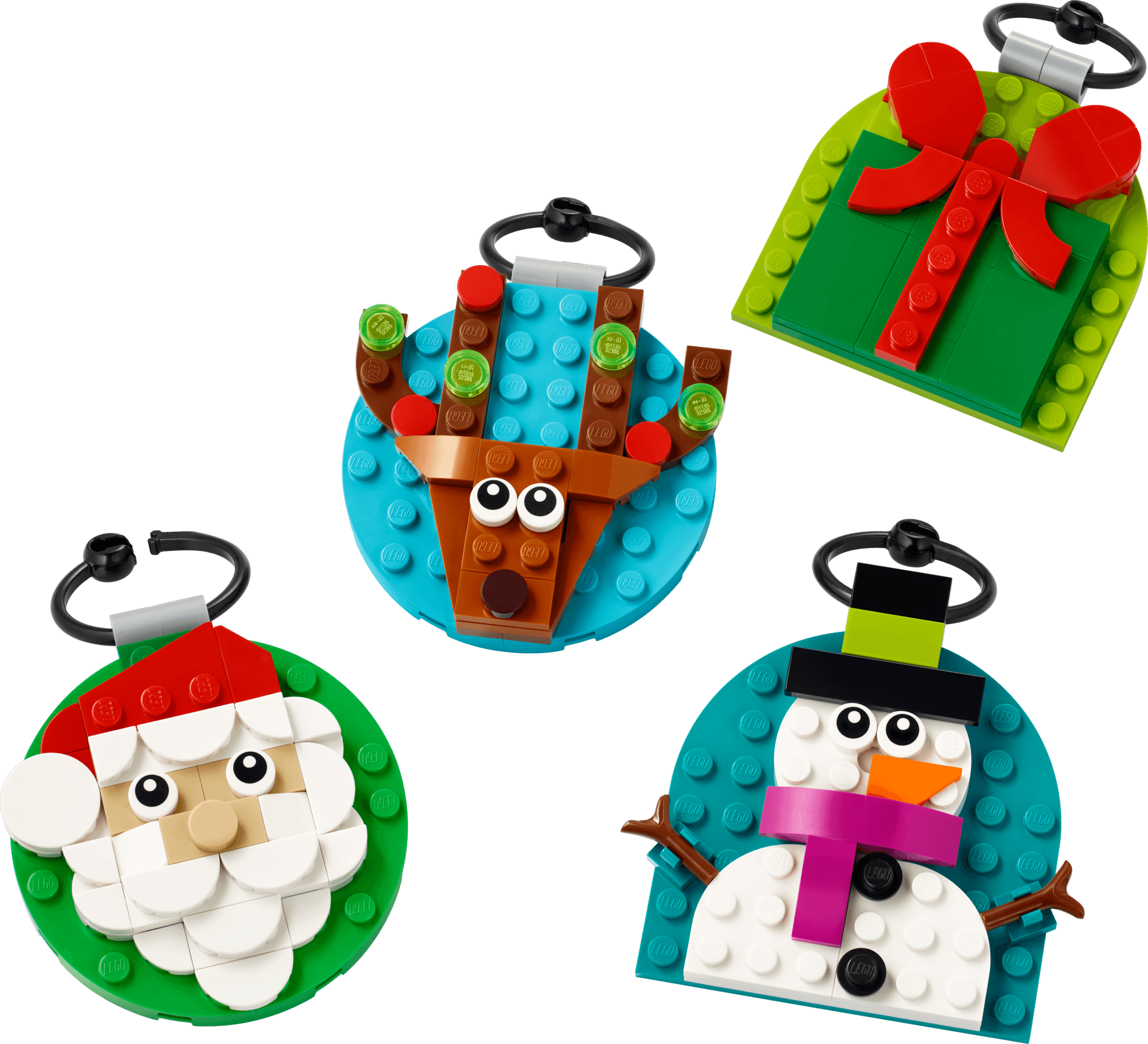 Schattige kerstversieringen LEGO-set
