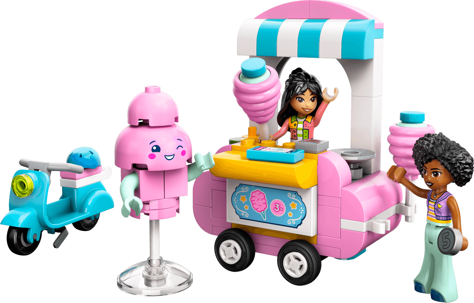 Cotton Candy Stand and Scooter LEGO-set