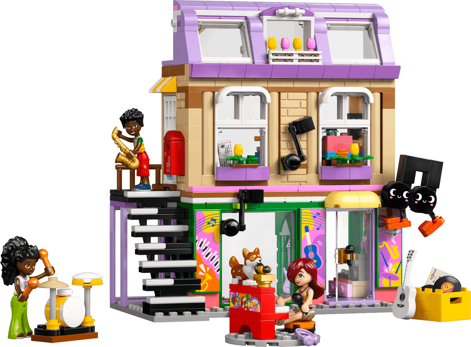 Muziekwinkel en appartement LEGO-set