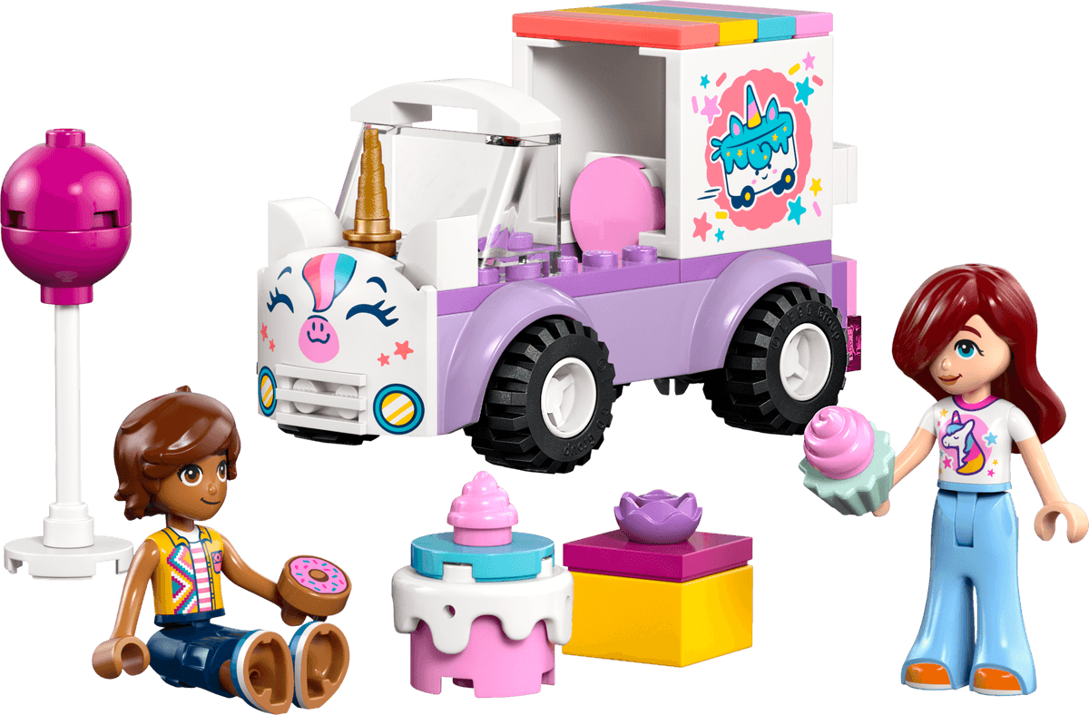 Eenhoorn taartenbezorgauto LEGO-set