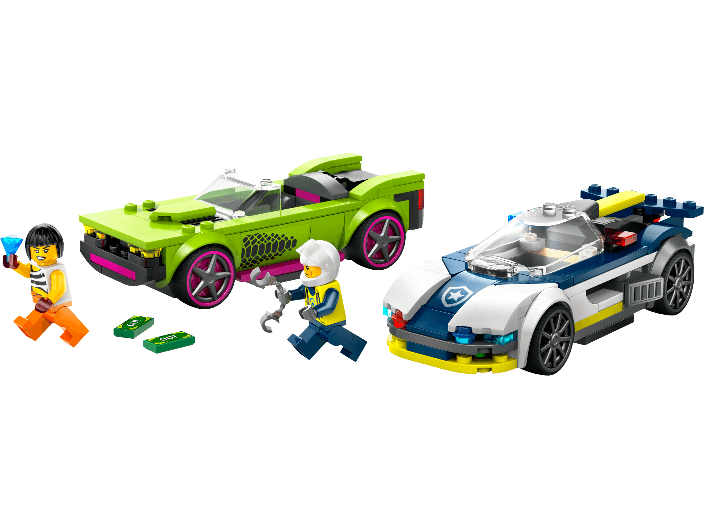 Police Car and Muscle Car Chase LEGO-set