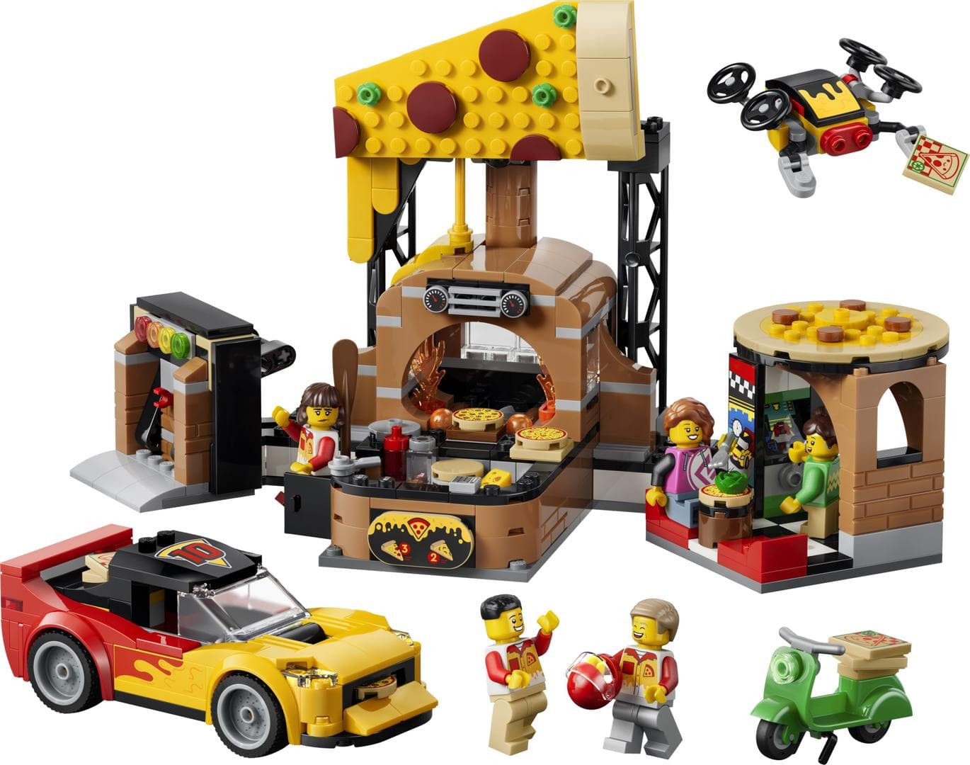 Pizzacentrale met voertuigen LEGO-set