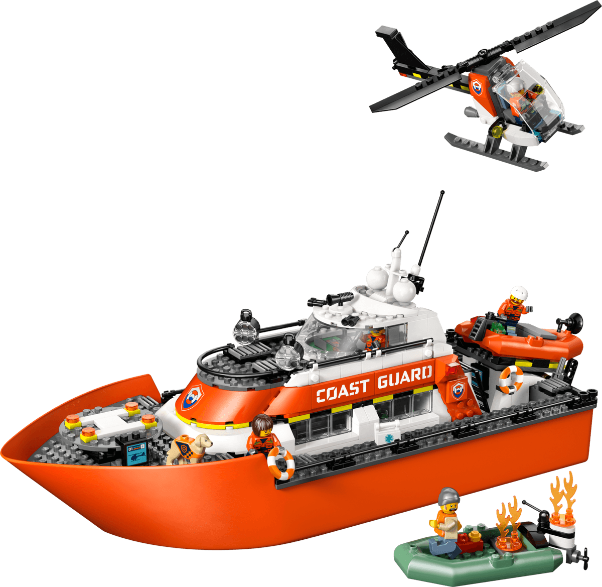 Coast Guard Rescue Boat & Helicopter LEGO-set