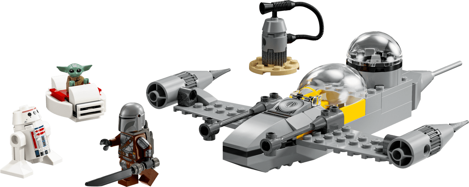 Mando en Grogu's N-1 Starfighter LEGO-set