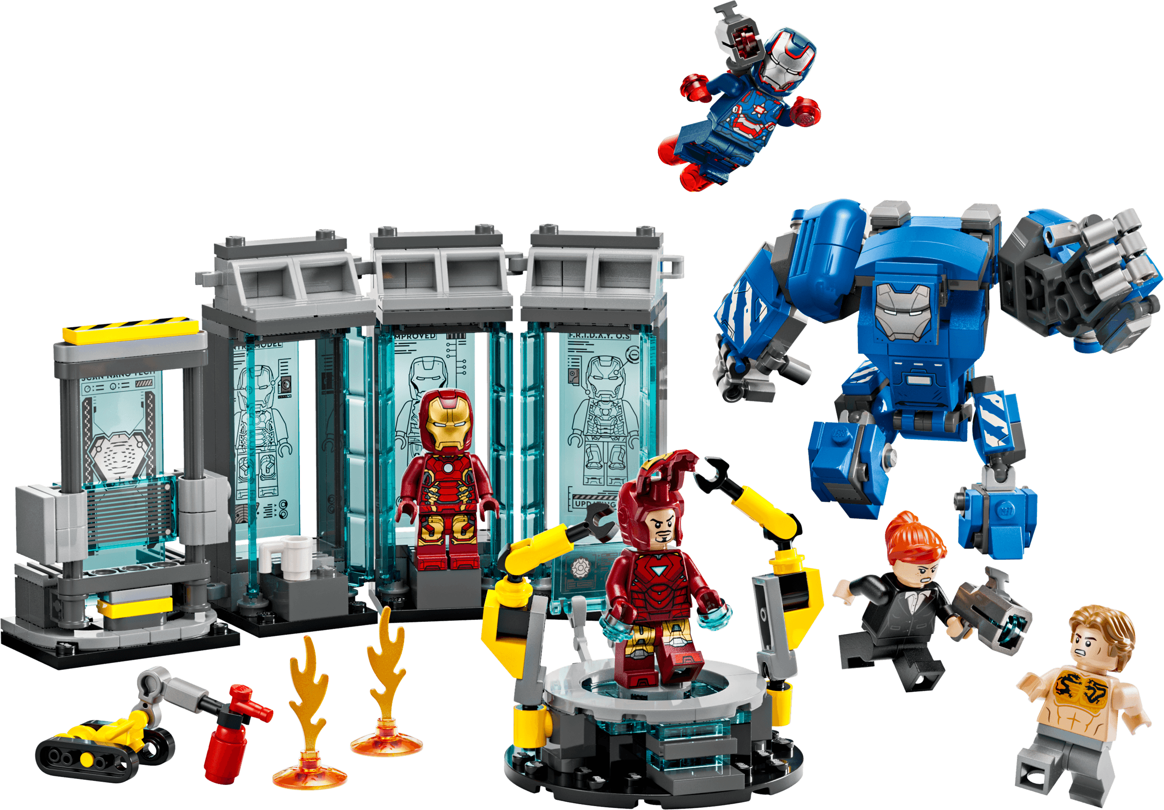 Iron Mans laboratorium: harnasruimte LEGO-set