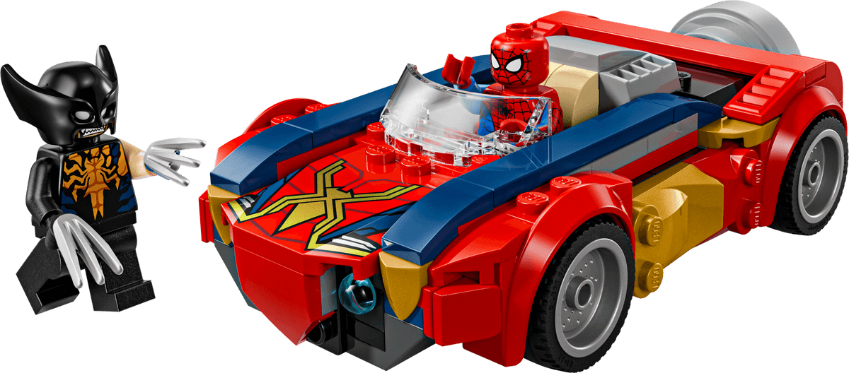 Spider-Man auto vs. Venomized Wolverine LEGO-set
