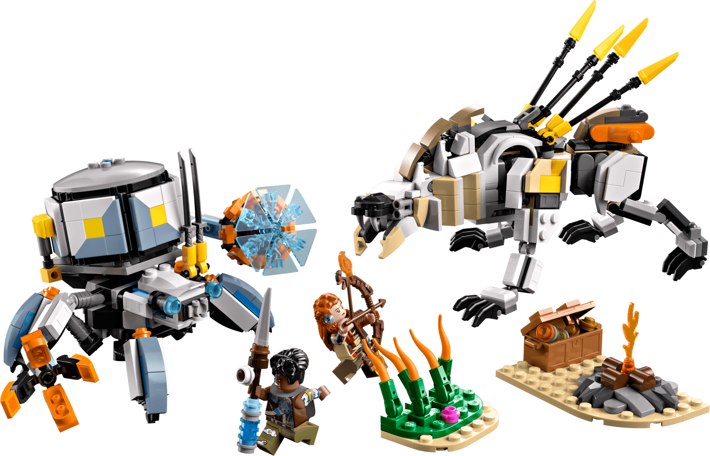 Aloy & Varl vs. Shell-Walker & Sawtooth LEGO-set