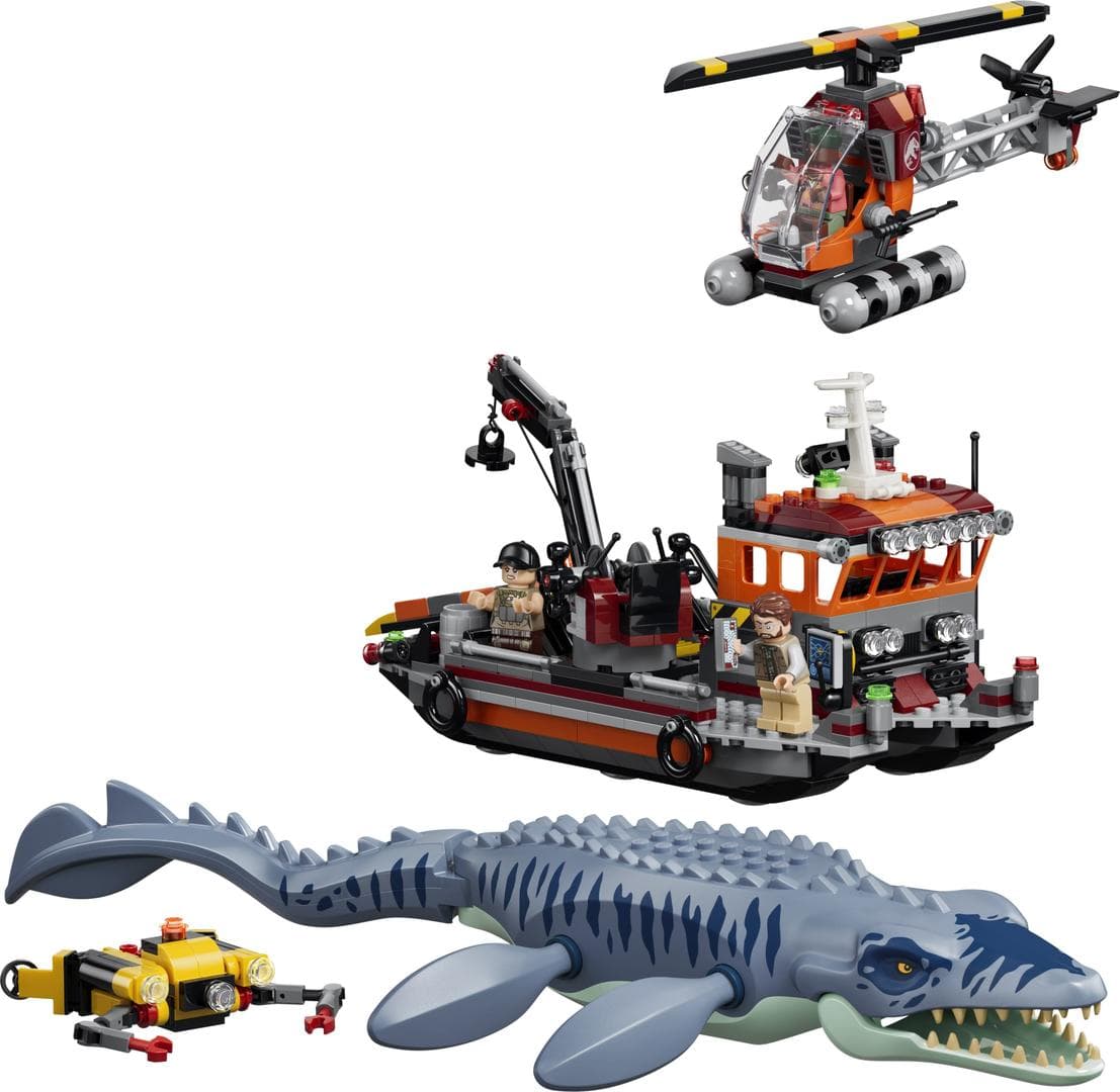 Mosasaurus bootaanval LEGO-set