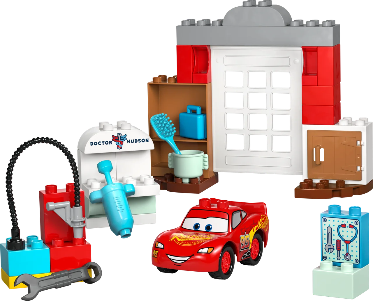 McQueens bezoek aan Docs garage LEGO-set