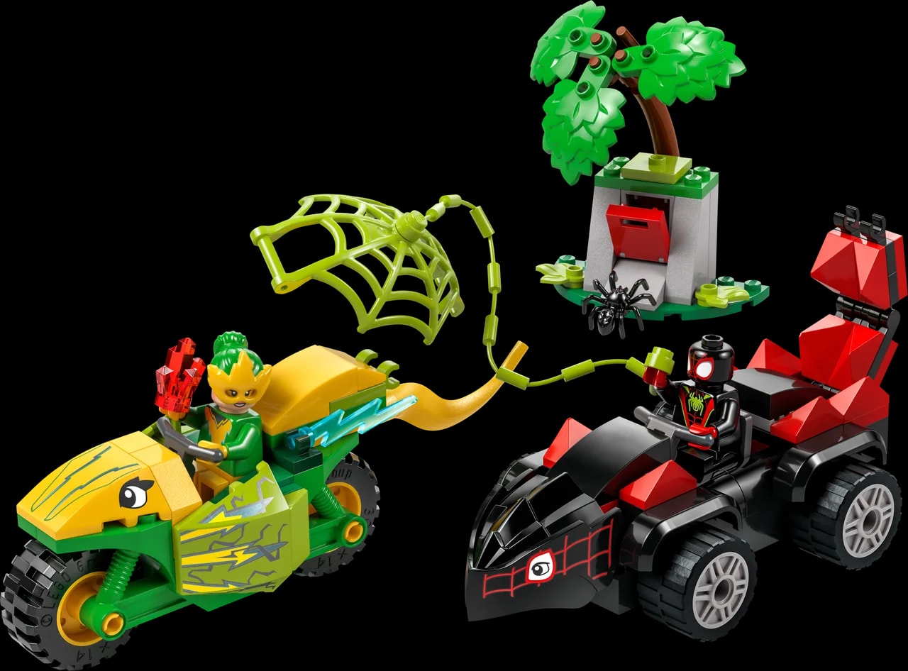 Spin en Electro achtervolging met dinosaurusvoertuigen LEGO-set