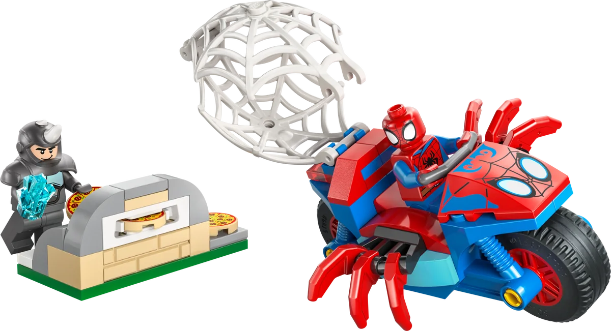 Spidey op zijn motor vs. Rhino LEGO-set