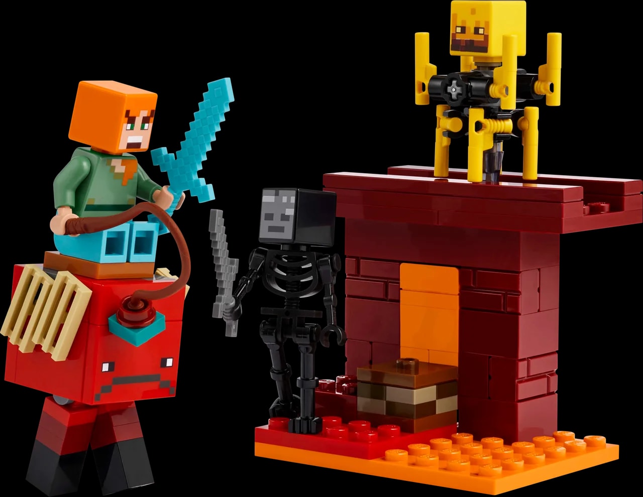 De lavastrijd in de Nether LEGO-set
