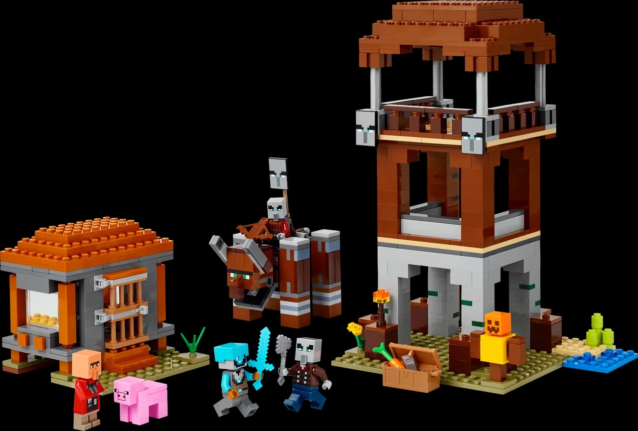 The Pillager Outpost and Ravager LEGO-set