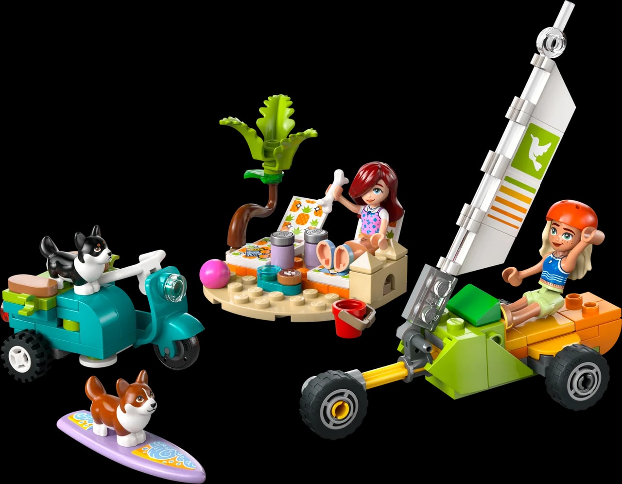 Surfing Dogs and Scooter Adventure LEGO-set