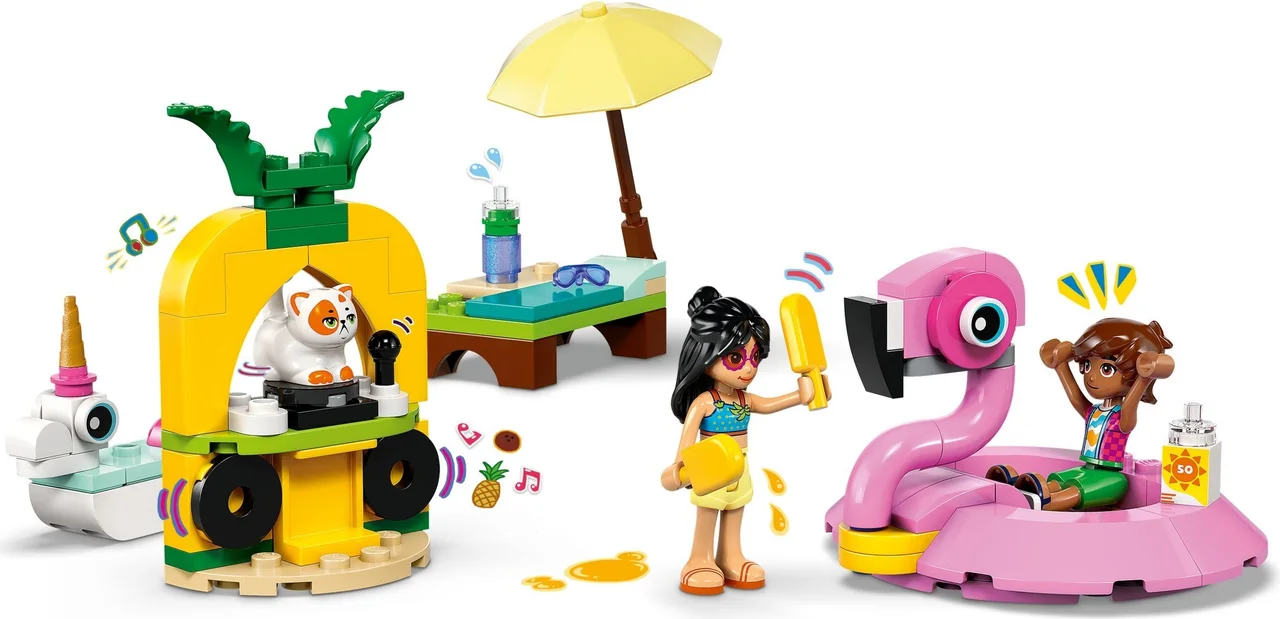 Zwembadfeestje met flamingo en eenhoorn LEGO-set afbeelding 2