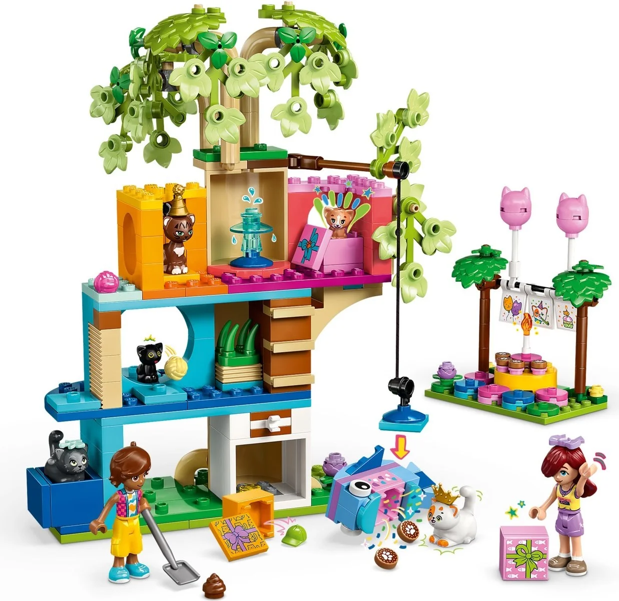 Kattenverjaardagsfeestje en boomhut LEGO-set afbeelding 2