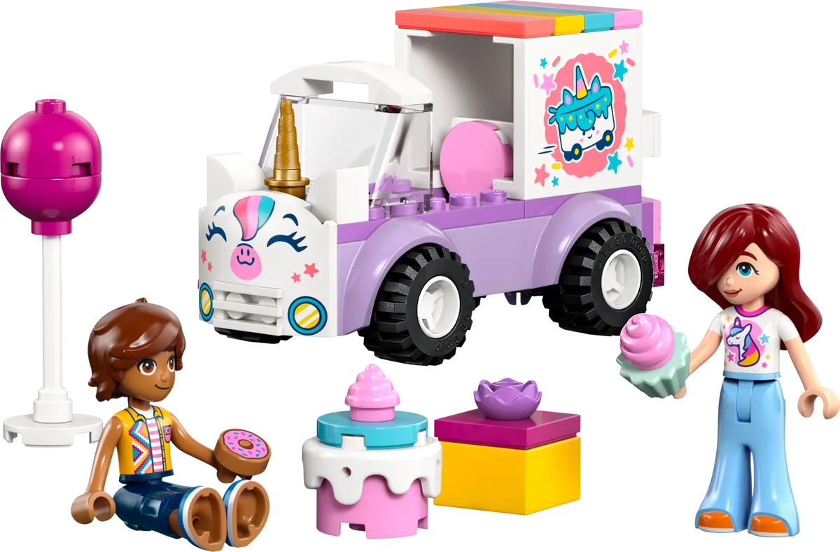 Eenhoorn taartenbezorgauto LEGO-set