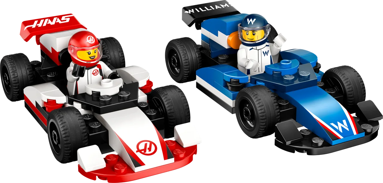 F1 Williams Racing en Haas F1 racewagens LEGO-set