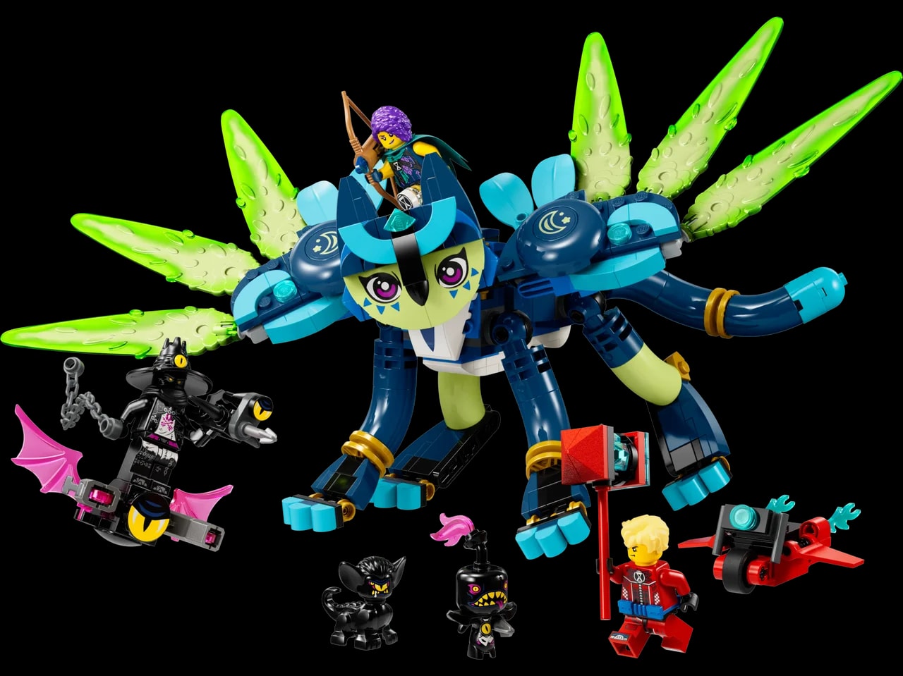 Zoey and Zian the Cat-Owl LEGO-set