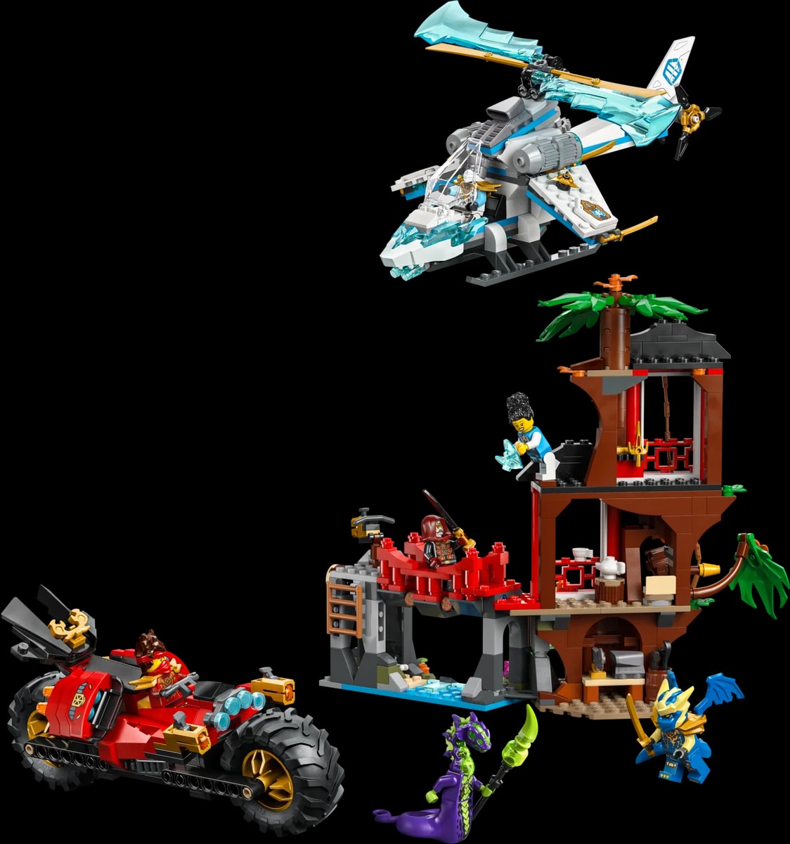 Ninjavoertuigen bij de boomhut LEGO-set