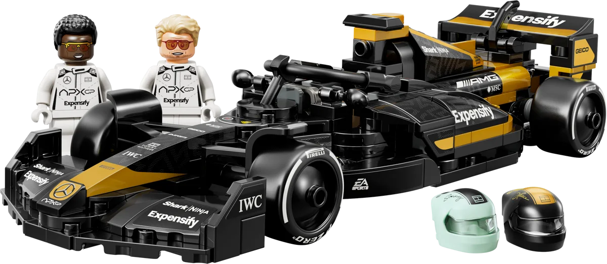 APXGP team racewagen uit F1 The Movie LEGO-set