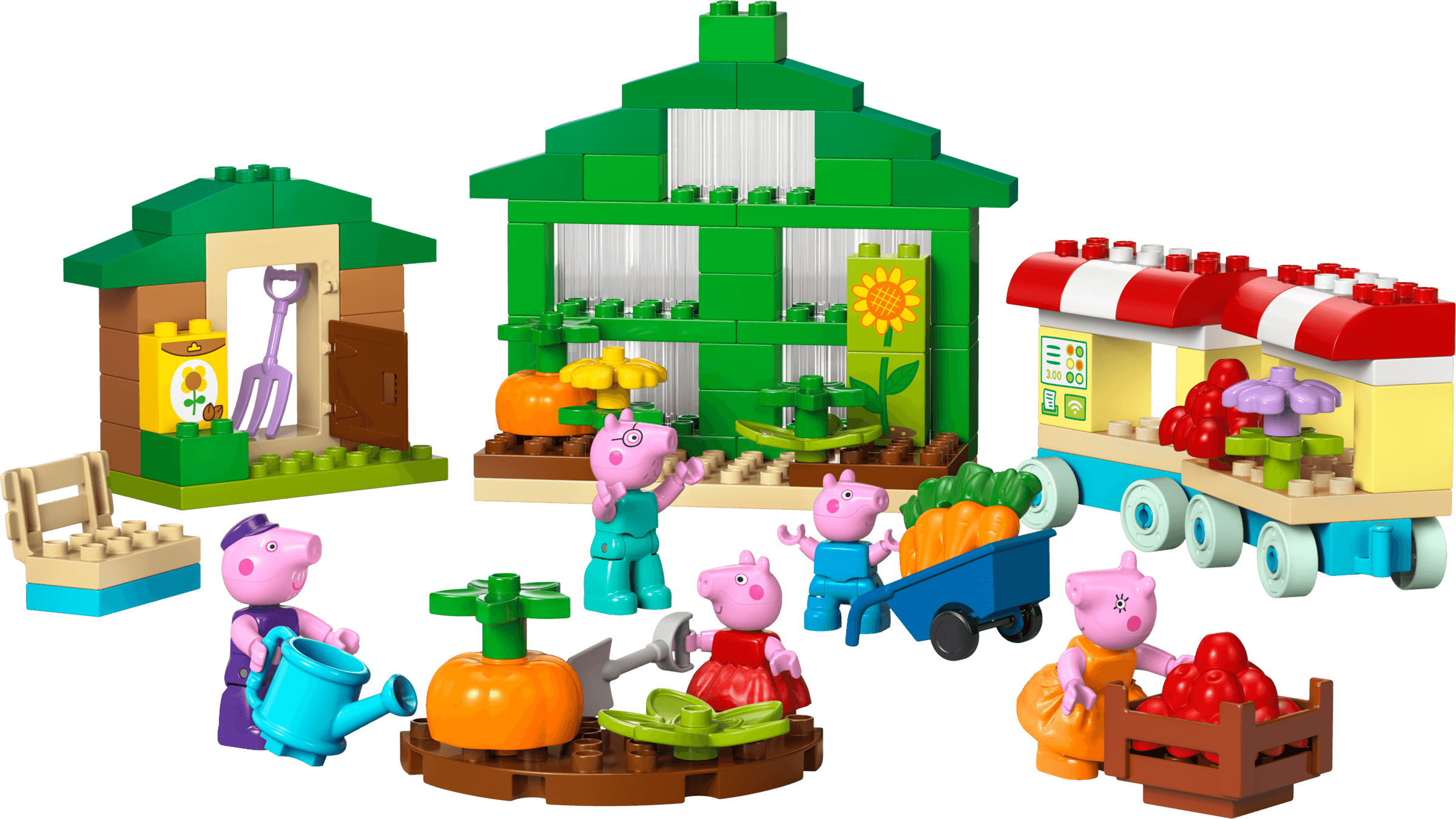 De tuin en kas van Opa Big LEGO-set