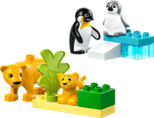 Families van wilde dieren: pinguïns en leeuwen LEGO-set