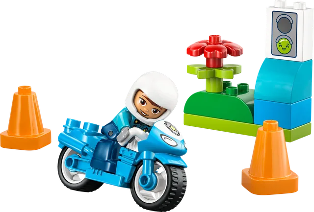 Blauwe politiemotor LEGO-set